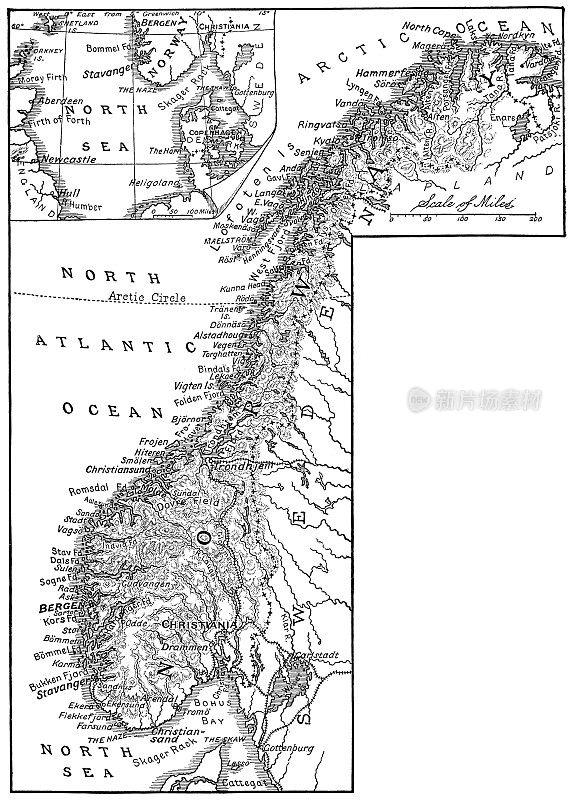 挪威的古董地图- 19世纪